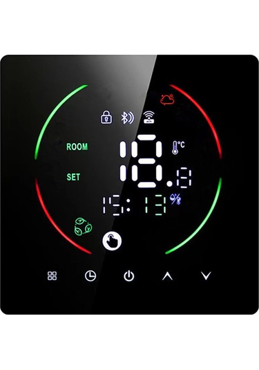 Vkemall East2 Wıfı Akıllı Termostat, Su Isıtıcı/kazan İçin 3a, Uzak Kontrol, Nem Ve Hava Durumu Takibi, Siyah, Tuya Uyumlu