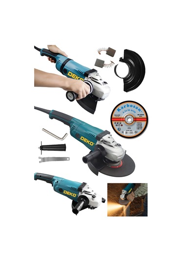 Deko Turkey DJL9040 230 MM Metal Dişli Büyük Boy Taşlama Makinesi + Taş