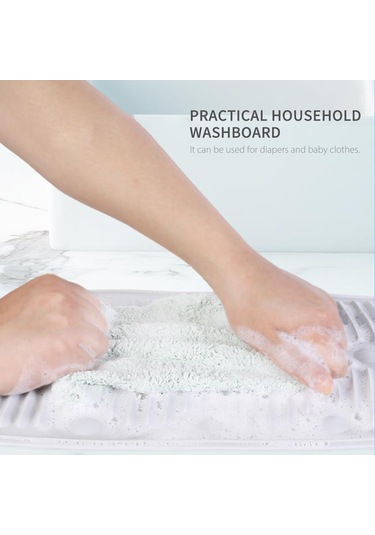 Padalink Pvc Katlanabilir Süction Cup Çamaşır Tahtası - Ev, Seyahat Kullanıma Uygun, Yumuşak Materyal, Boşluk Tasarrufu, Çamaşır Ve Ayakkabı Temizliği Diğer