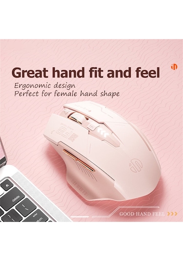 Inphıc F8 Şarj Edilebilir 2.4g Kablosuz Oyun Çalışan Kız Fare Bilgisayar Dizüstü Dilsiz Fareler