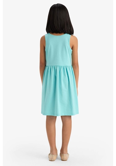 DeFacto Kız Çocuk Bisiklet Yaka Basic Düz Kolsuz Yazlık Elbise B4336A825SMTR517