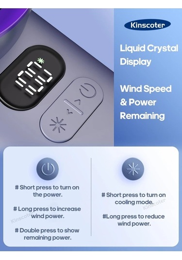 Trendooze Taşınabilir Mini Beyaz El Turbo Fan 100 Rüzgar Hızı Ayarlanabilir Beyaz