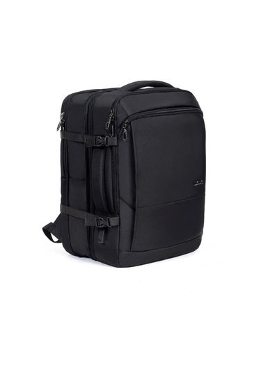 Dada Körüklü Su Geçirmez Kumaş Fonksiyonel Sırt Çantası 15.6 İnç Siyah