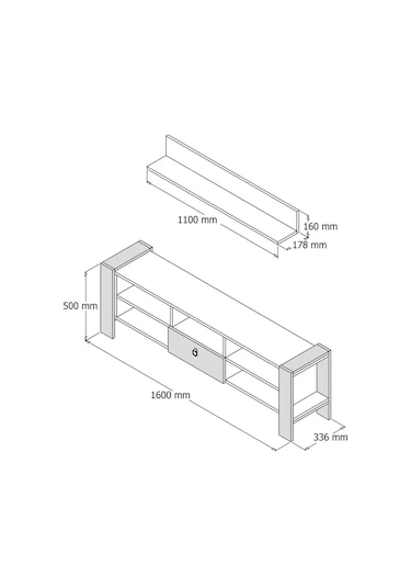 Merkür Tv Ünitesi Açık Ceviz