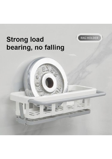 Trendooze Tutucu Tepsisi Sünger Sepeti Sabunluk Raf Mutfak Mutfak Monte Lavabo Havlu Düzenleyici Duvara Depolama Damlalıklı Bulaşık Bulaşık Bezi Beyaz Askısı Kt Beyaz