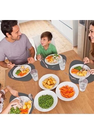 Novahub Yeşil Pu Masa Placemats Su Geçirmez Kaymaz Yalıtım Deri Yer Paspasları Seti Coaster Fincan Mat Noel Dekor Yeşil Yeşil