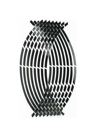 Motosiklet Jant Çıkartmaları Kişilik Tekerlekleri Modifiye Çıkartmaları Siyah Renk