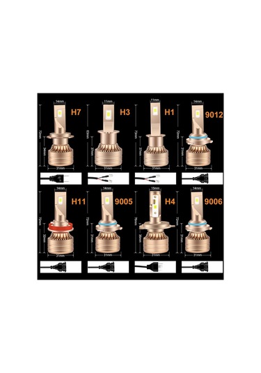 2 Adet H7 H4 Led Far Ampulleri Süper Parlak H11 H3 9005 9006 9012 Hb3 Hb4 H1 Led Canbus Sis Farları Turbo Led Lamba Lens Araba Işık Drl H3