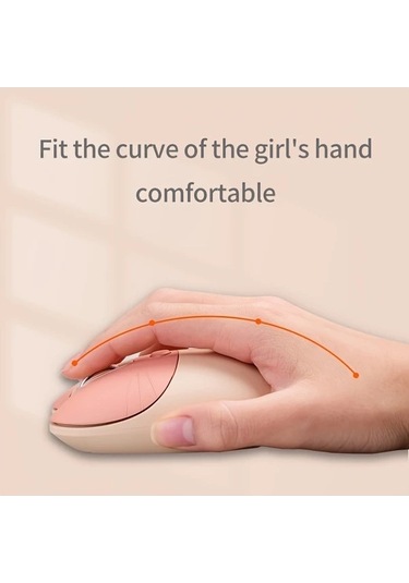 Besthome1 Kedi Karikatür Baskılı Kablosuz Sessiz Fare Kahve Renkli Uzaktan Kullanılabilir Mouse Diğer