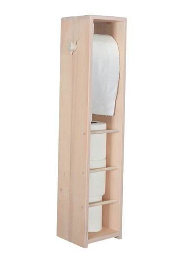 Wc Kağıtlık Tuvalet Kağıtlığı Kayın Ağacı Eskitme Beyaz Boyalı