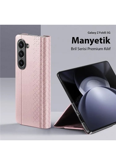 Dux Ducis Samsung Uyumlu  Z Fold5 Bril Series Premium Deri Kılıf