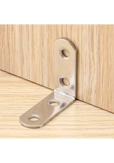 Dashanshop 10 Parça + 40 Vida Sağlam L Braket - 90 Derece Raf Köşe Bağlantı Destek 10 Adet + 40 Adet Vida