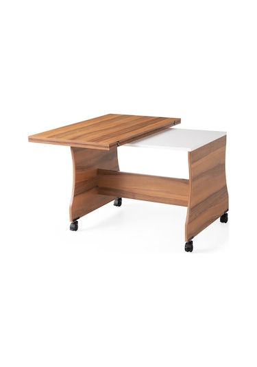 Bade Tekerlekli Açılır Orta Sehpa 60 95cm Demonte Ceviz