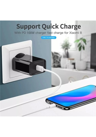 100w C C Tipi C Kablo Usb C Pd Hızlı Şarj Şarj Tel Kordon İçin Macbook Samsung Uyumlu 1m