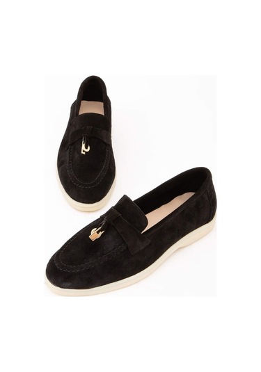 Tamer Tanca Kadın Hakiki Deri Siyah Loafer Ayakkabı 902 2015 Bn Ayk Y22 Sıyah Siyah