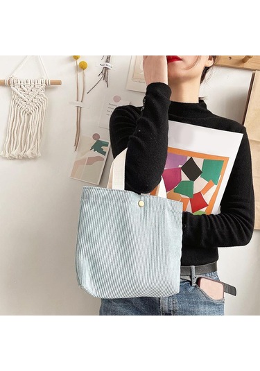 Suntek Kadife Omuz Çantası Moda Seyahat Ofis Açık Hava İçin Açık Mavi