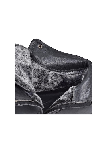 Tardelli Hakiki Deri İçi Kürklü Battal Boy Erkek Bot Trd-4351 Siyah Nubuk Siyah Nubuk Siyah