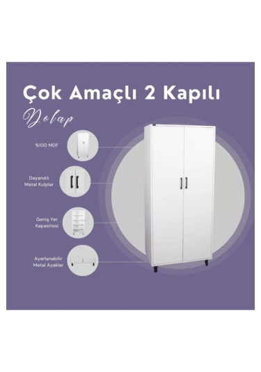 Çok Amaçlı 2 Kapılı Dolap