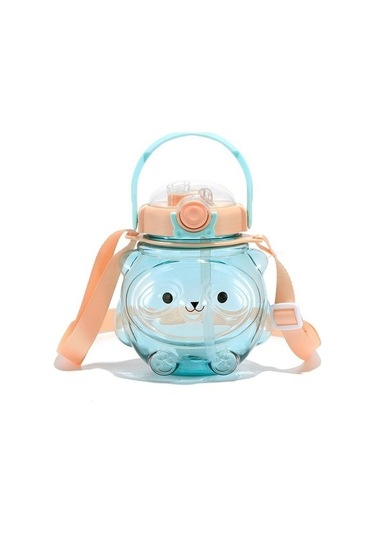 Lebeigo Dmxtop 1000ml Büyük Kapasiteli Karikatür Figürlü Su Şişesi - Mavi 6v1clr Açık Mavi