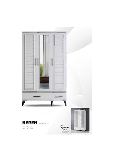 Beren 3 Kapaklı Dolap