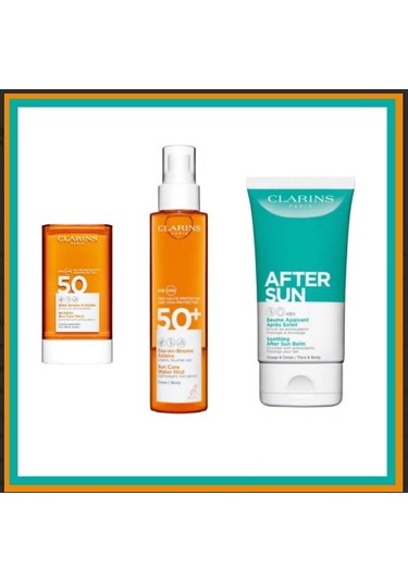 Clarins Body Sun Care Vücut + Face Stick + After Sun 3lü Set
