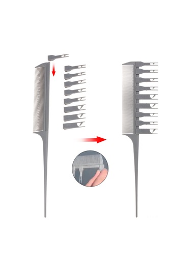 Mufunye "profesyonel Saç Boyama Tarağı - 2'li Uçlu, Ayarlanabilir Dişler, Kolay Renklendirme Ve Kesim İçin"