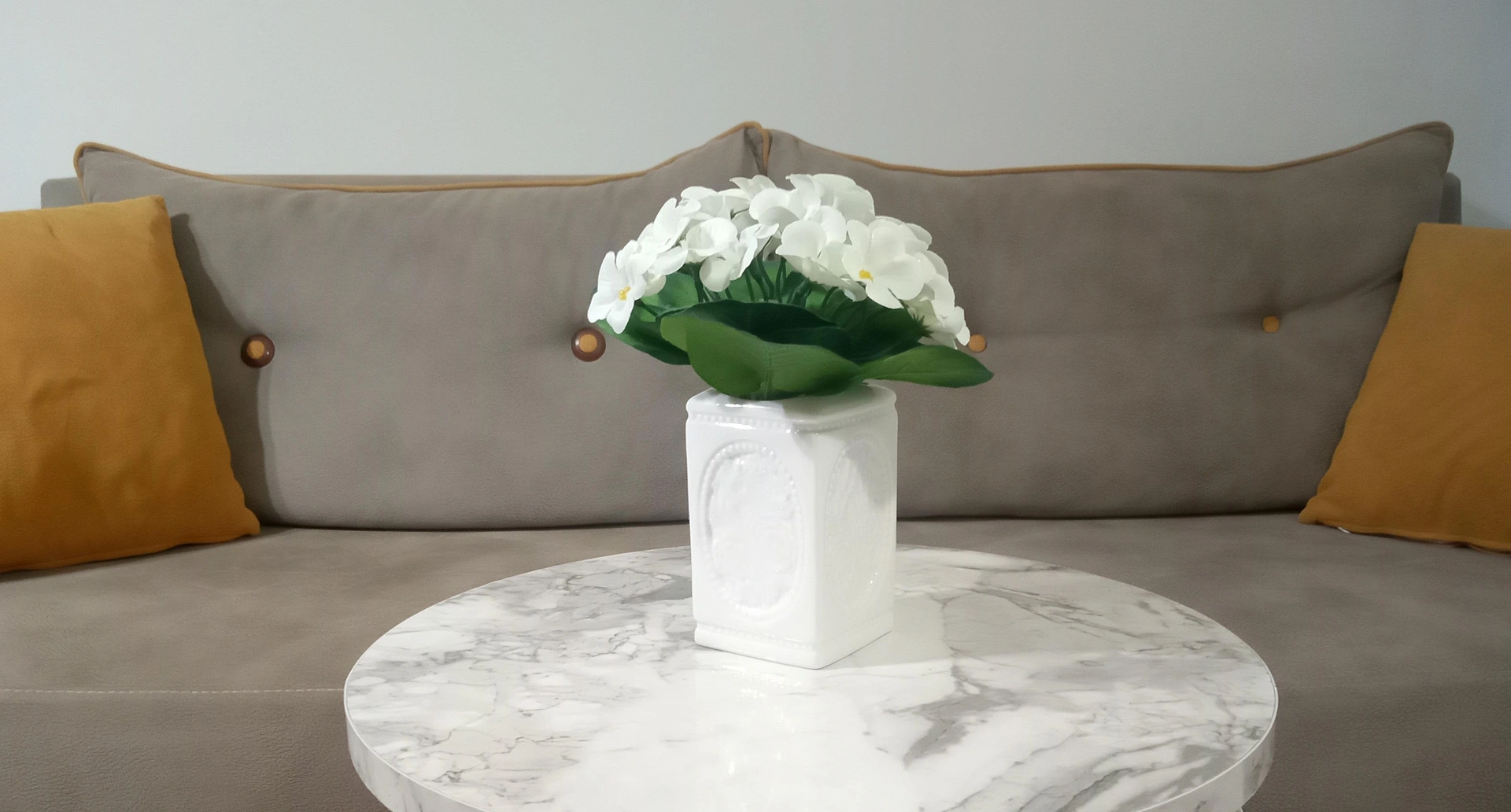 2 Adet Vazo Dahil,vazoda Çiçek,beyaz Yapay Çiçek,vazo Dekoratif Çiçekli Kare 8x8x16cm Çok Renkli