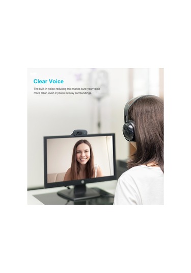 Youtek Logitech C270 Usb Webcam: 720p/30fps Video Çağrıları, Gürültü Azaltıcı Mikrofon, Otomatik Işık Düzeltici - Siyah