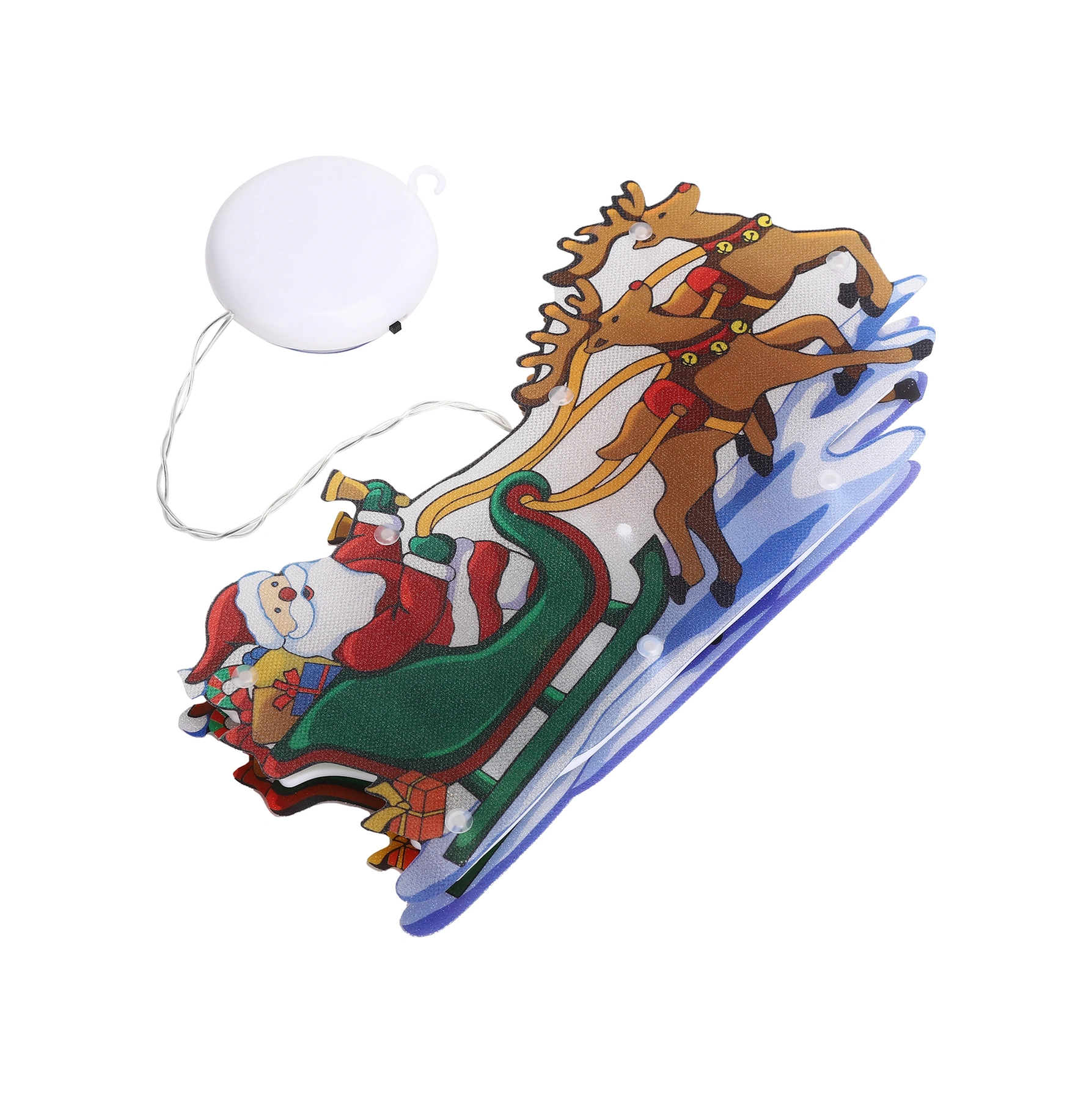 Youtek Aydınlatmalı Porselen Çekmeceli Noel Aracı - 10 Led Işık, Süction Cup Ve Kanca İle Cam Ve Düz Yüzeyler İçin Noel Dekorasyonu Pil Yok Diğer