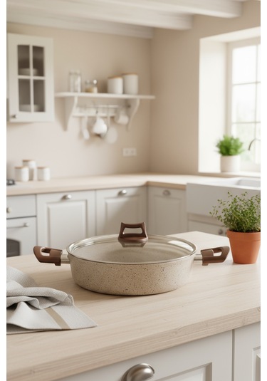 Bernardo Marcel 13 Parça Granit Tencere Seti Krem Krem