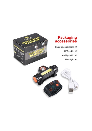 Led Far Açık Gece Balıkçılık Far El Feneri Kamp Yürüyüş Siyah Siyah