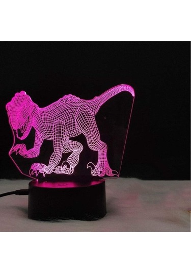 Goldenqian Bebek Gece Lambası 3d Yatak Odası Dekoru Illusion Lambası 3d Işık Dinozor Gece Lambası Yedi Renkli Dokunmatik Led Işık Yaratıcı Hediye Küçük Masa Lambası Bebek Odası Lambası Z4eh0c Siyah