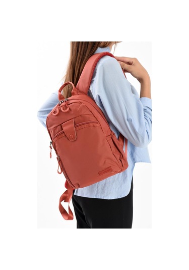 Unisex Sırt Çantası Paraşüt Kumaş Hafif Çok Cepli Yağmur İtici Kumaş 32 22 Cm 571 Collection Kiremit