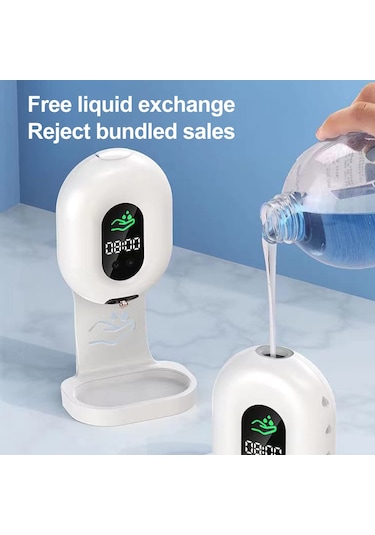 Qf Köpük Sabunluk, 12oz El Sabunu Dispenseri Şarj Edilebilir Şeffaf