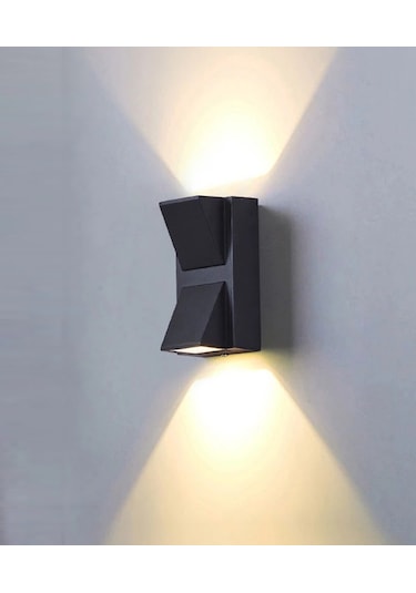 Rodos İç ve Dış Mekan Modern Dekoratif Led Aplik 7 Watt Gün Işığı Siyah