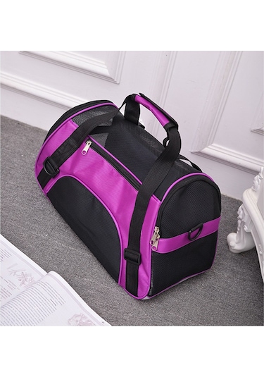 Samdoo Kedi Köpek Taşıma Çantası Mor S:透气 Mesh, Su Geçirmez Oxford Kumaş, Ayarlanabilir Askı Ve El Kemer, Seyahat İçin Uygun