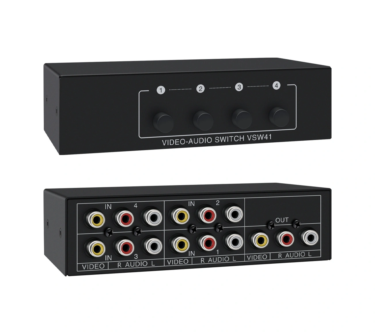 Sones Vsw41 Av 4 Girişli 1 Çıkışlı Rca Lotus Arayüz Ses Ve Video Anahtarı