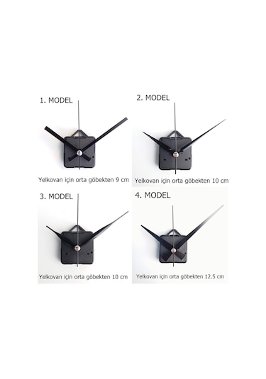 Duvar Saati Mekanizması Güçlü Sessiz Motor Akrep Yelkovan Saniye Siyah