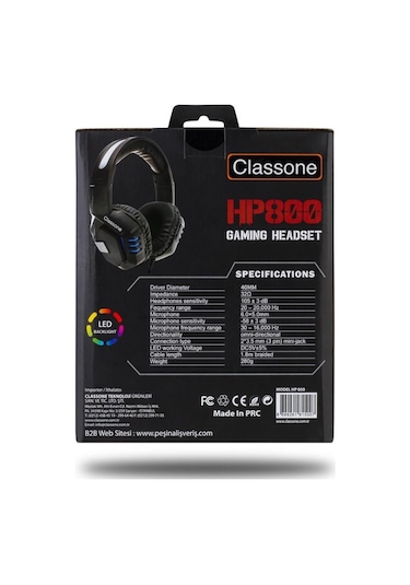 Classone HP800 LED Backlight Kulak Üstü Oyuncu Kulaklığı