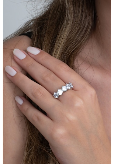 Gümüş Beştaş Tektaş Yüzük Ikili Set Sevgiliye Hediye Wsr92