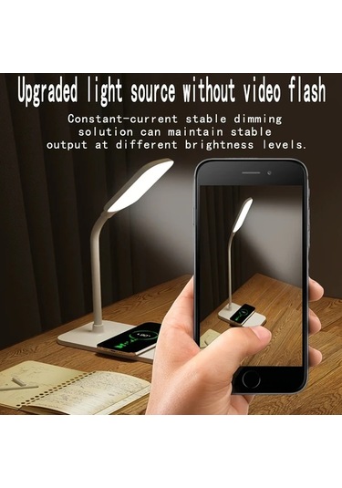 Boatshop1 Beyaz Usb Port Ve Kablosuz Sarj Pedli Modern Led Masa Lambasi Calisma Okuma Icin Katlanabilir Tasarim Yurtlar Ev Ofisler Ideal Beyaz