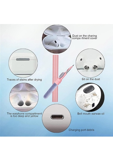 Yeşil Fonken Bluetooth Kulaklık Temizleme Kiti İçin Kulaklık Kutusu Temizleme Aracı Fırça Kalem Kulaklık