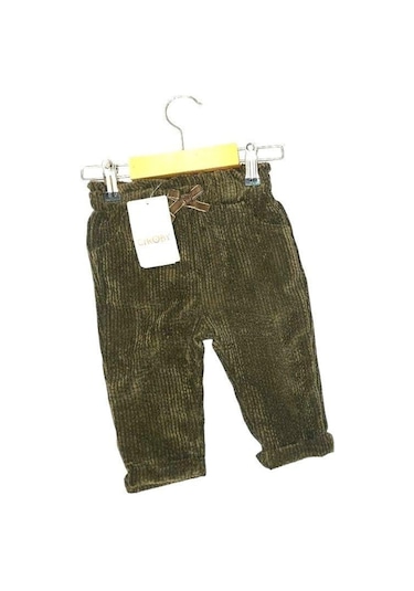 Çikoby Kız Bebek Kadife Fitilli Pantolon-13577 Haki