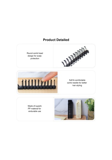 Samdoo Küçük Boyutta Taşınabilir Katlanabilir Saç Tarzı Saç Combı - Siyah, Dayanıklı Pp Malzeme, Ergonomik Tasarım