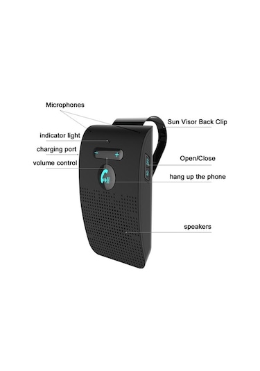 Besthome1 Bluetooth Araç Hoparlörü - Çift Bağlantı, 10 Saat Konuşma, Otomatik Açma/kapama, Net Ses Kalitesi Siyah Siyah