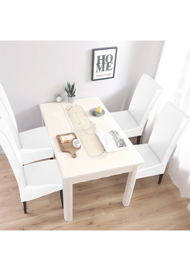 Xiyyadms "esnek Pu Deri Sandalye Kılıfı - Su Geçirmez, Yıkanabilir, Ev Ofis Otel Düğün İçin" Beyaz