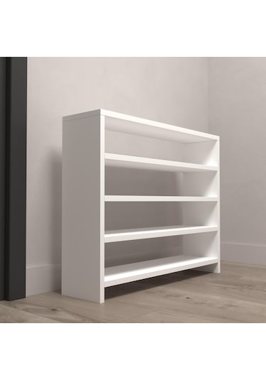 Kenzlife Ayakkabılık Mısri Mat Beyaz Suntalam 065 080 20 Onaltı Çift Ayakkabı Kapasitesi Arkalıksız Beyaz