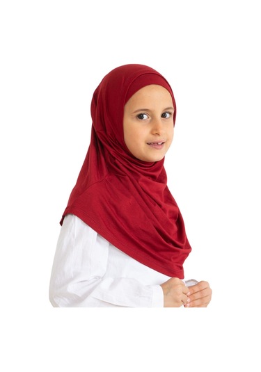 Çocuk Hazır Giyim Başörtüsü Şal Turban Viskon - Bordo Bordo