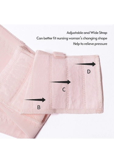 Vkemall Tam Pamuk Emzirme Bra - Elsiz Emziyet Pompası Uyumlu - Çelik Çember Yok - Geniş Kayışlı - Pembe - Tek Beden