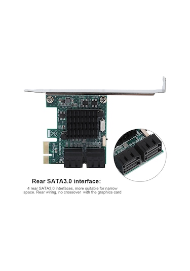 Konesam Pcı-e'den Sata3.0'a 4 Portlu Genişletme Kartı - Arka Bağlantı, 4u/2u Evrensel, Büyük Isıtıcı, Kaliteli Veri Transferi